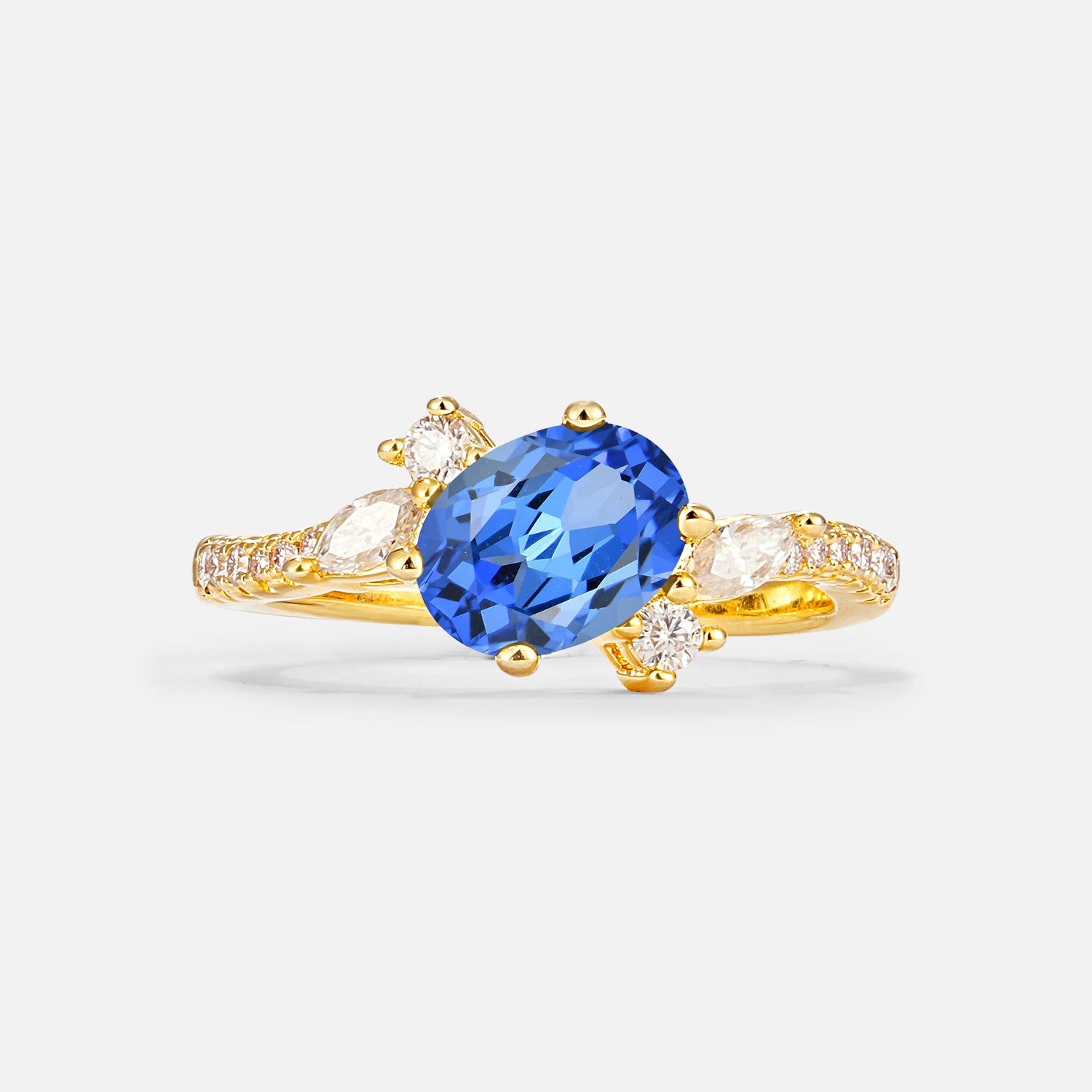 Vintage Oval Cut Sapphire Engagement Ring for Her