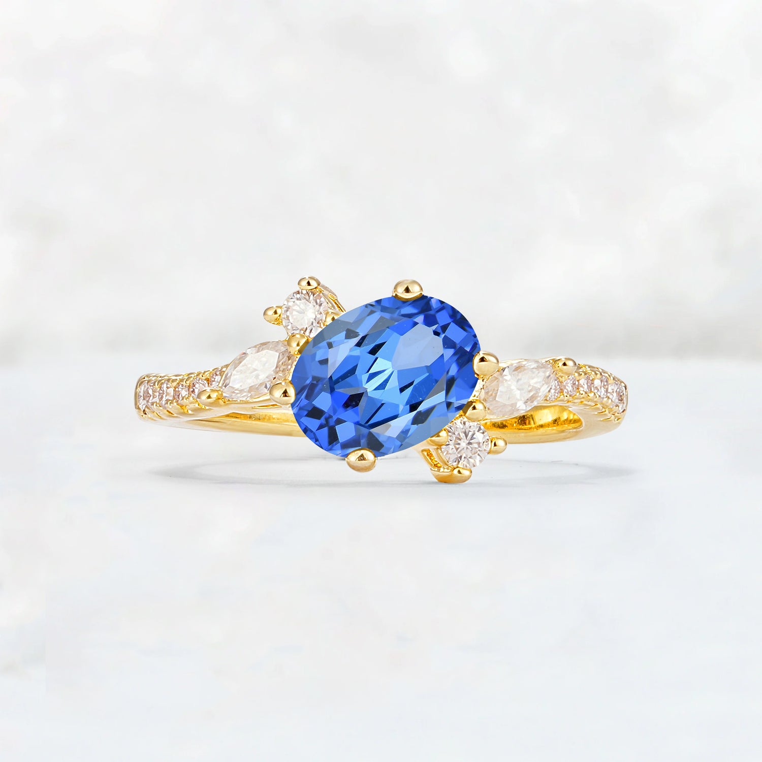Vintage Oval Cut Sapphire Engagement Ring for Her