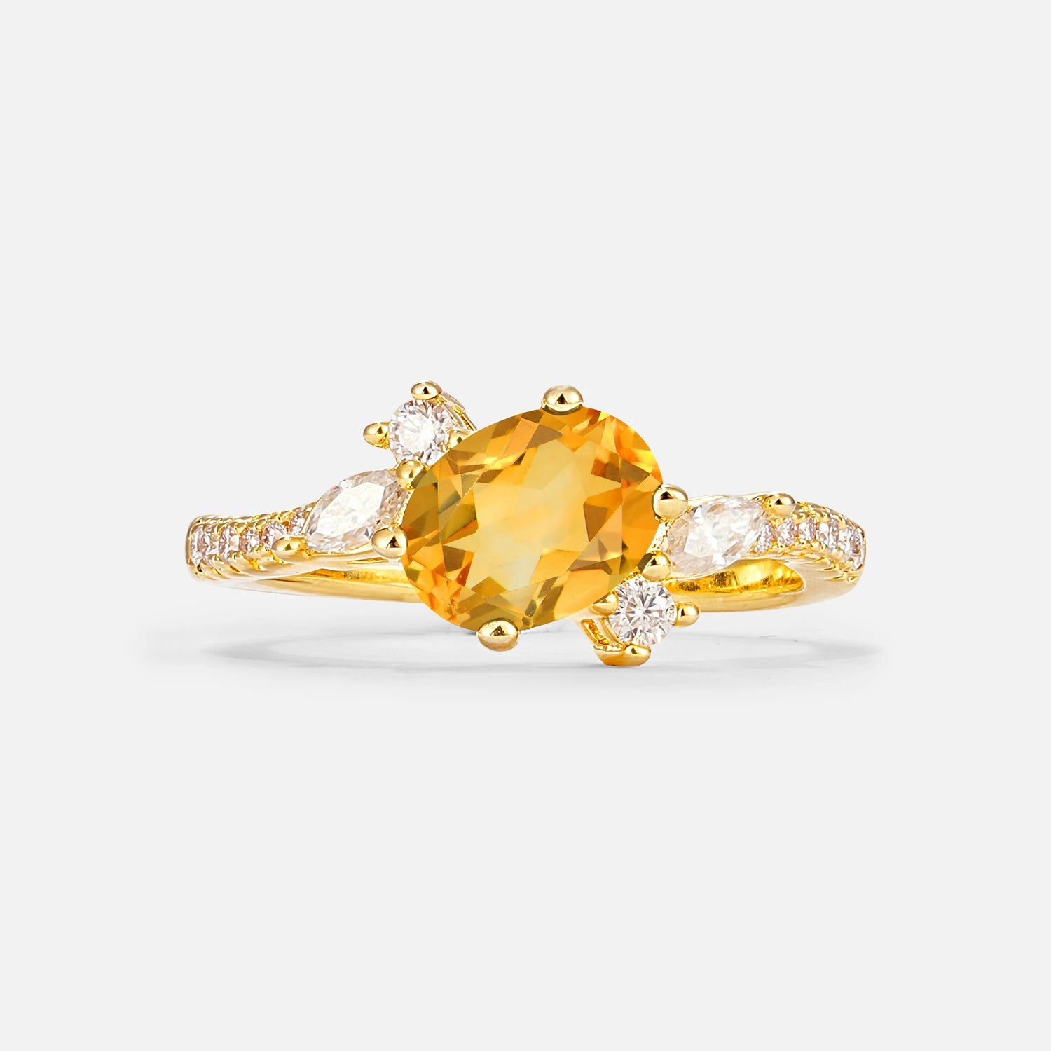 Vintage Oval Cut Citrine Engagement Ring for Her