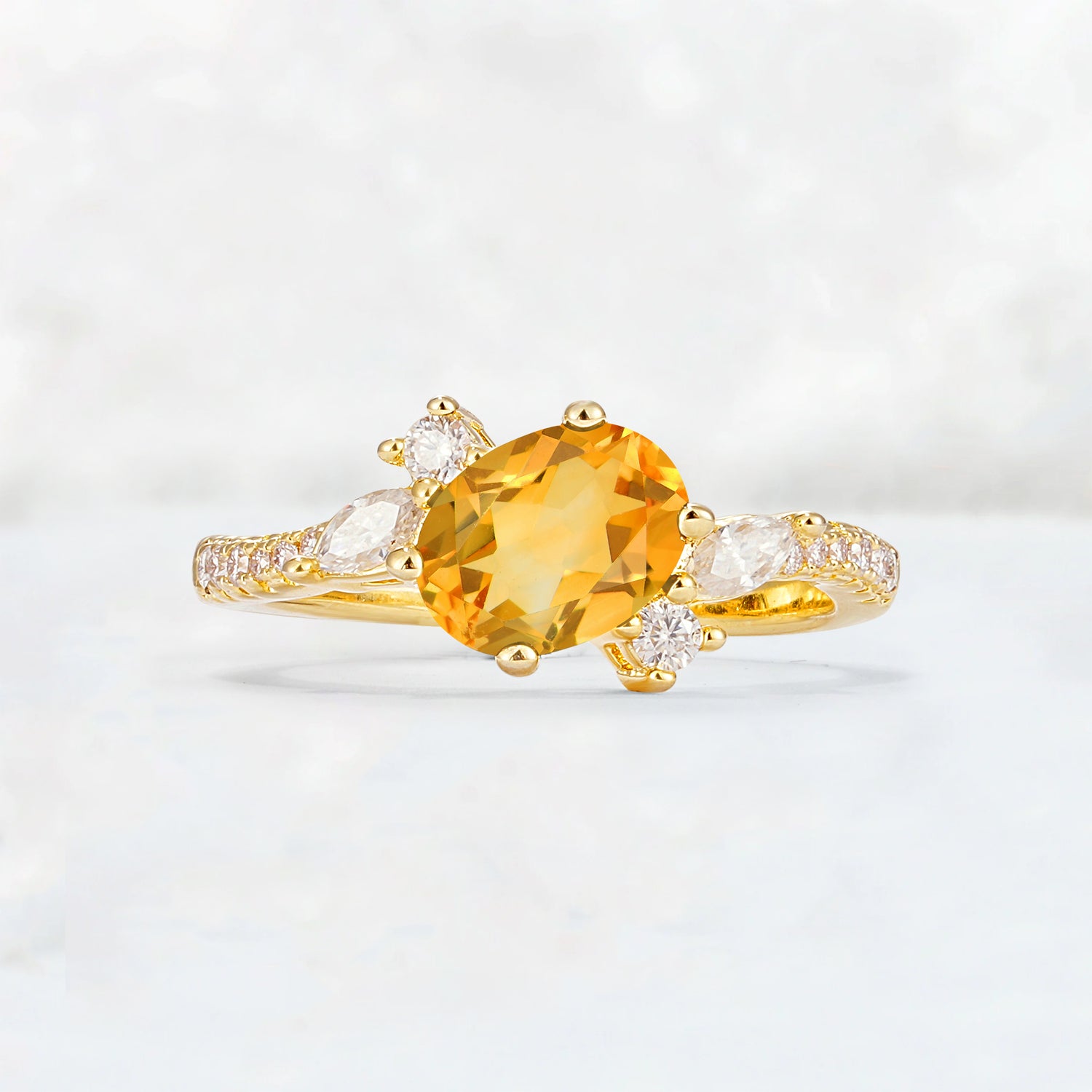 Vintage Oval Cut Citrine Engagement Ring for Her