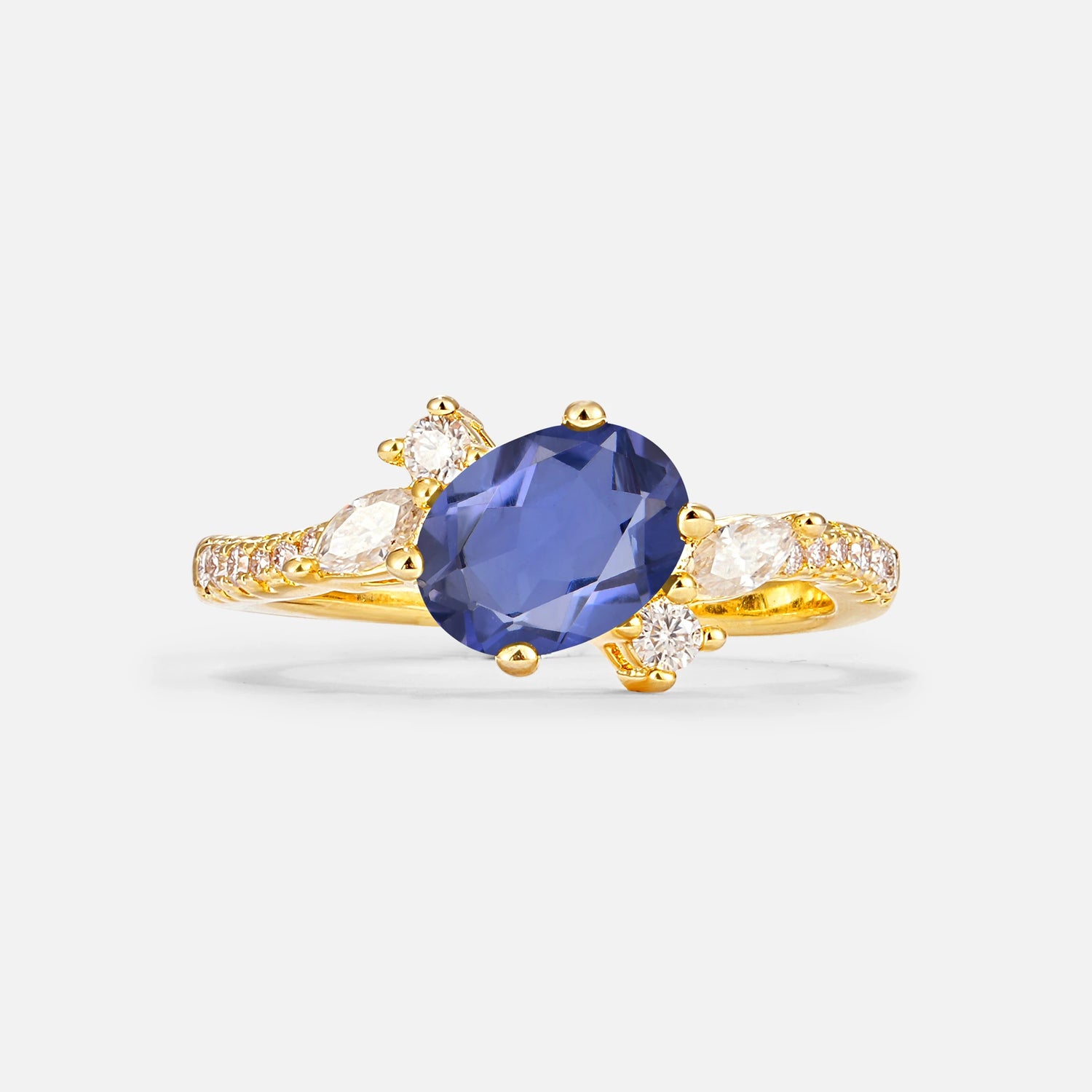 Vintage Oval Cut Tanzanite Engagement Ring for Her