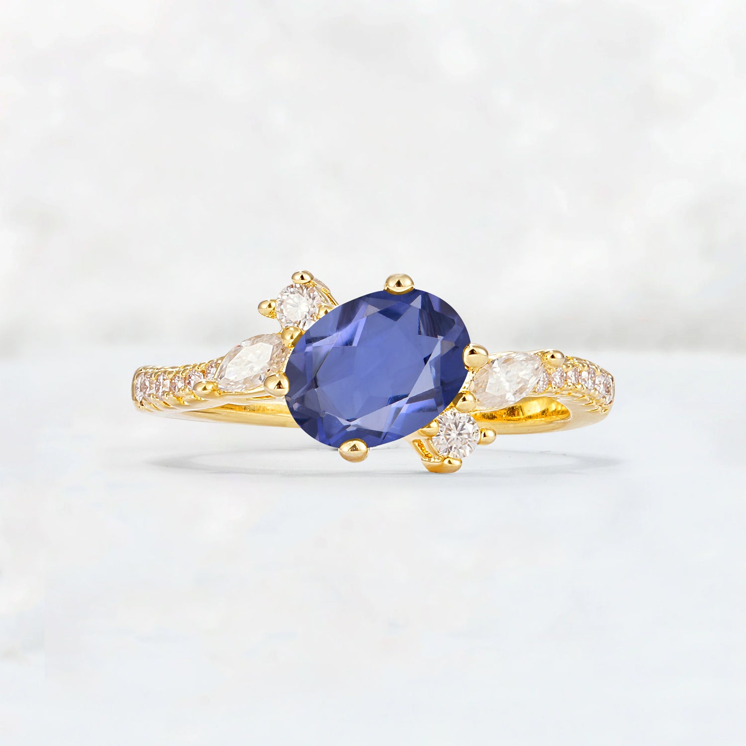Vintage Oval Cut Tanzanite Engagement Ring for Her