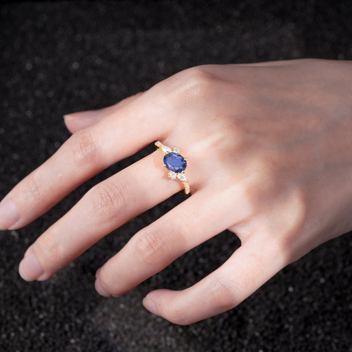 Vintage Oval Cut Tanzanite Engagement Ring for Her - Additional view
