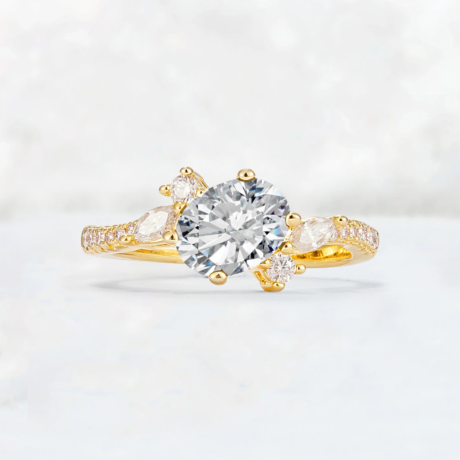 Vintage Oval Cut Lab Diamond Engagement Ring for Her