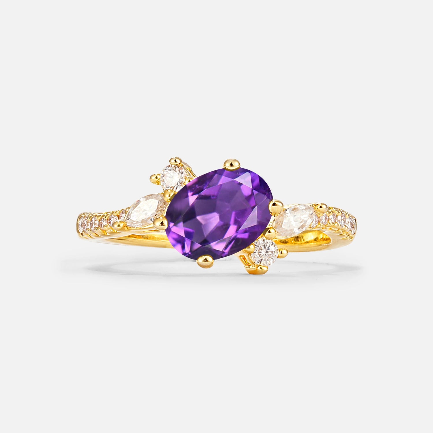 Vintage Oval Cut Amethyst Engagement Ring for Her