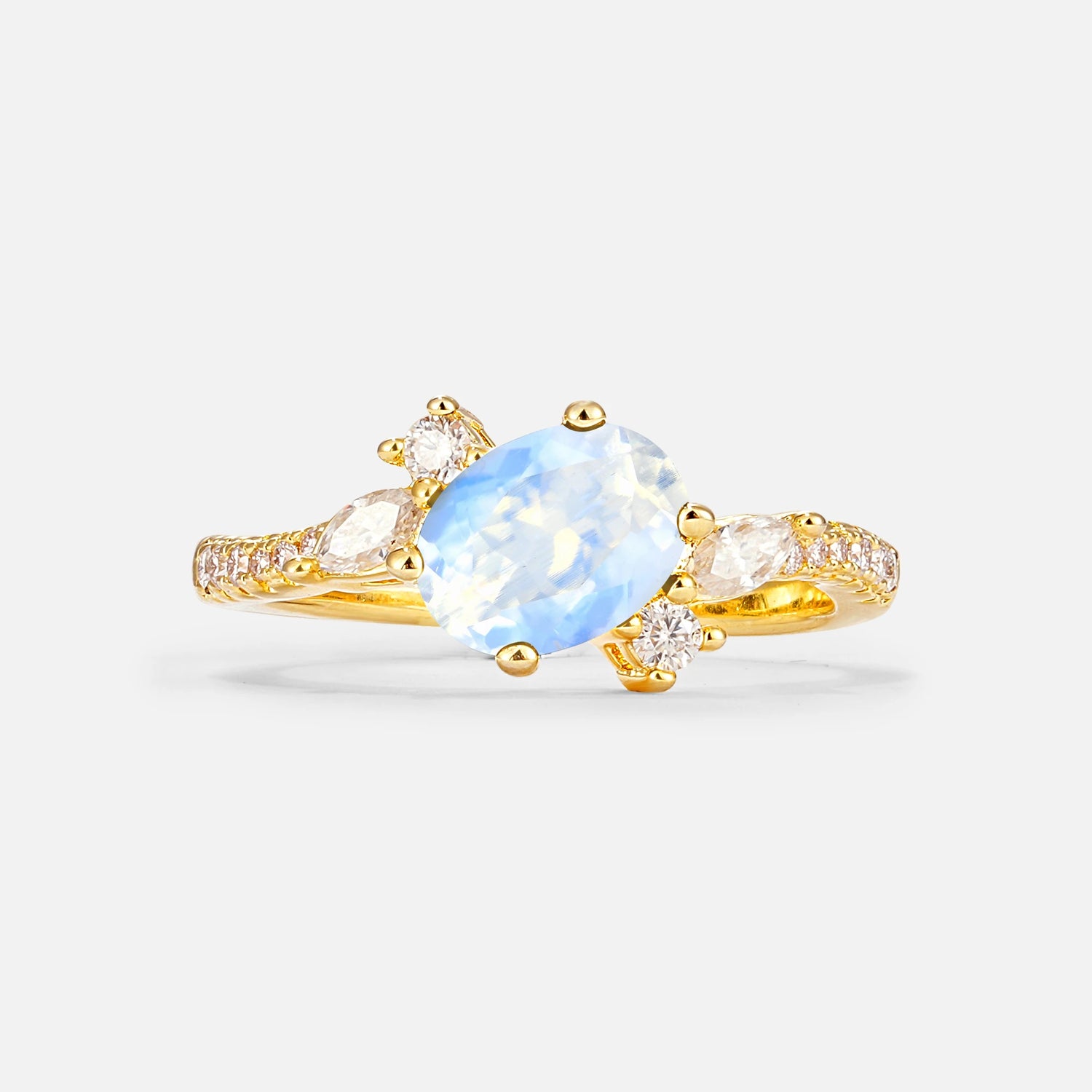 Vintage Oval Cut Moonstone Engagement Ring for Her