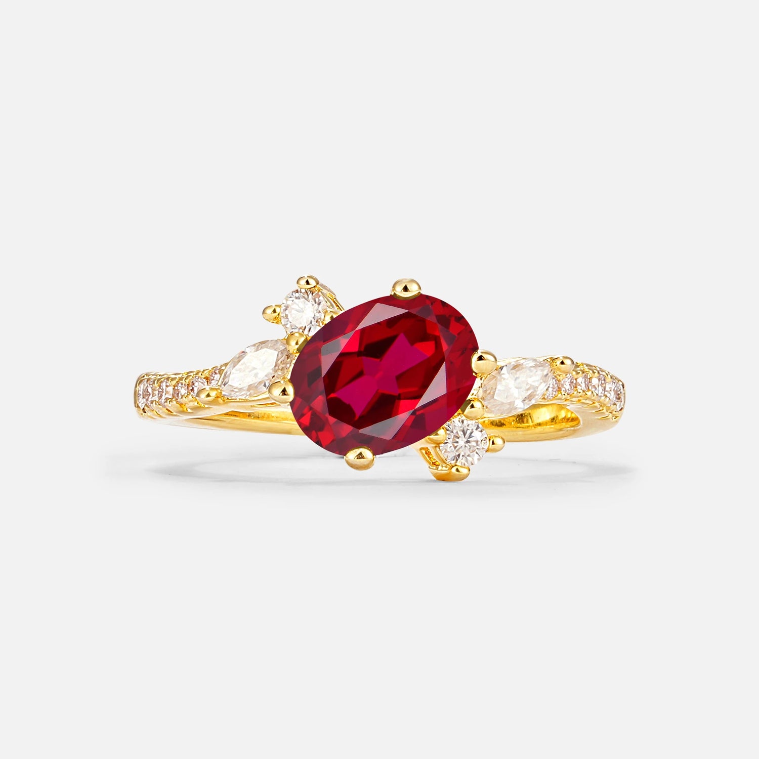 Vintage Oval Cut Ruby Engagement Ring for Her