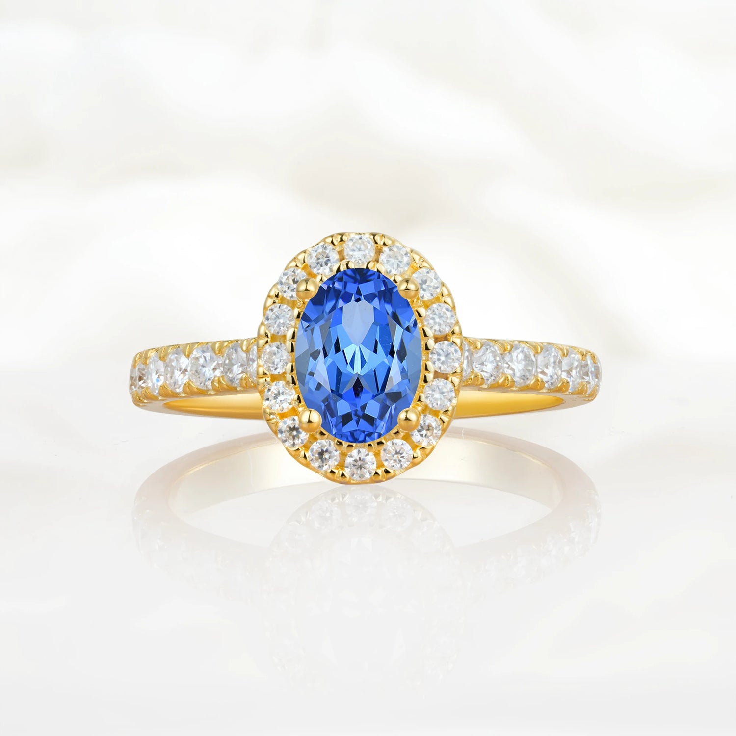 Halo Oval-Cut Sapphire Engagement Ring