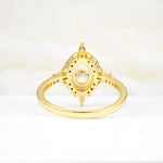 Oval Cut Moissanite Starburst Halo Engagement Ring with Pavé Band - Additional view