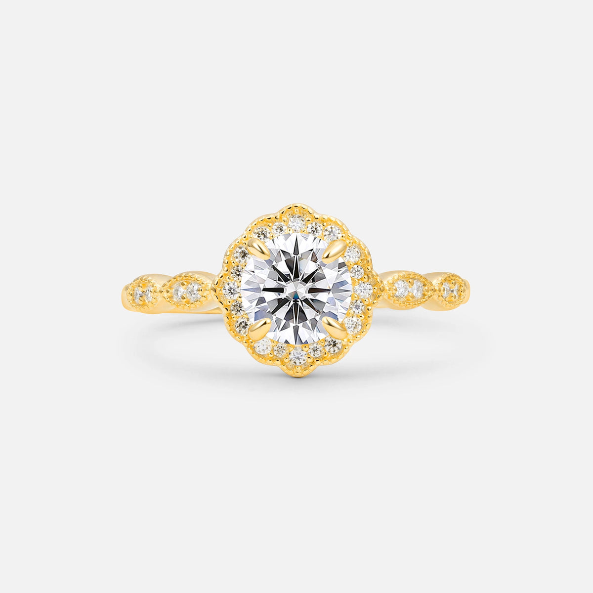 Vintage Halo Lab-Grown Diamond Engagement Ring for Her