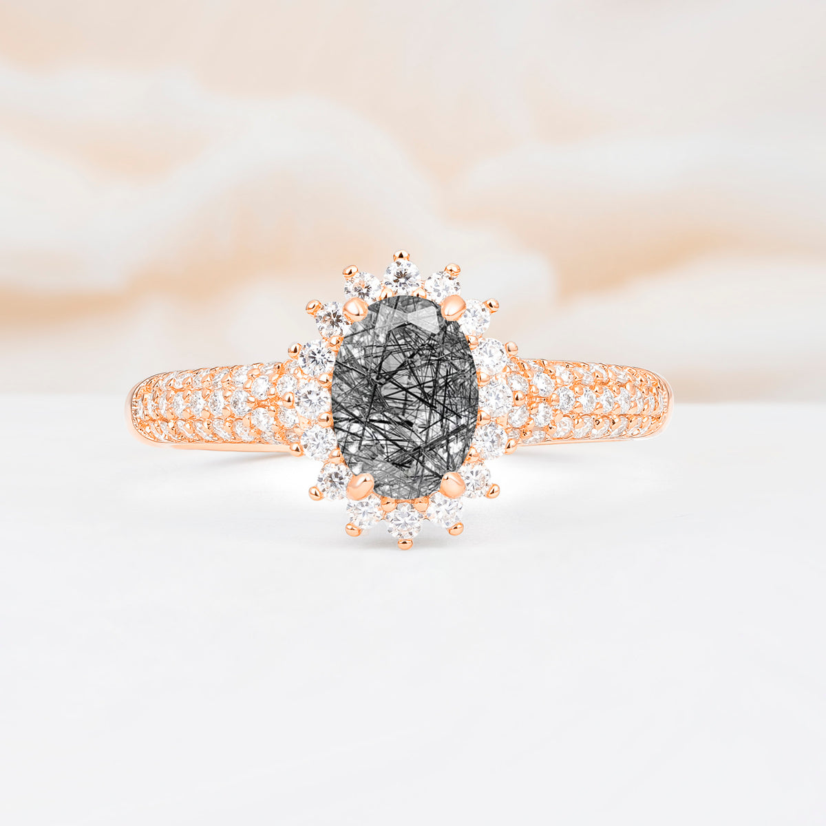 ML07032 Black Rutilated Quartz Ring - Additional view