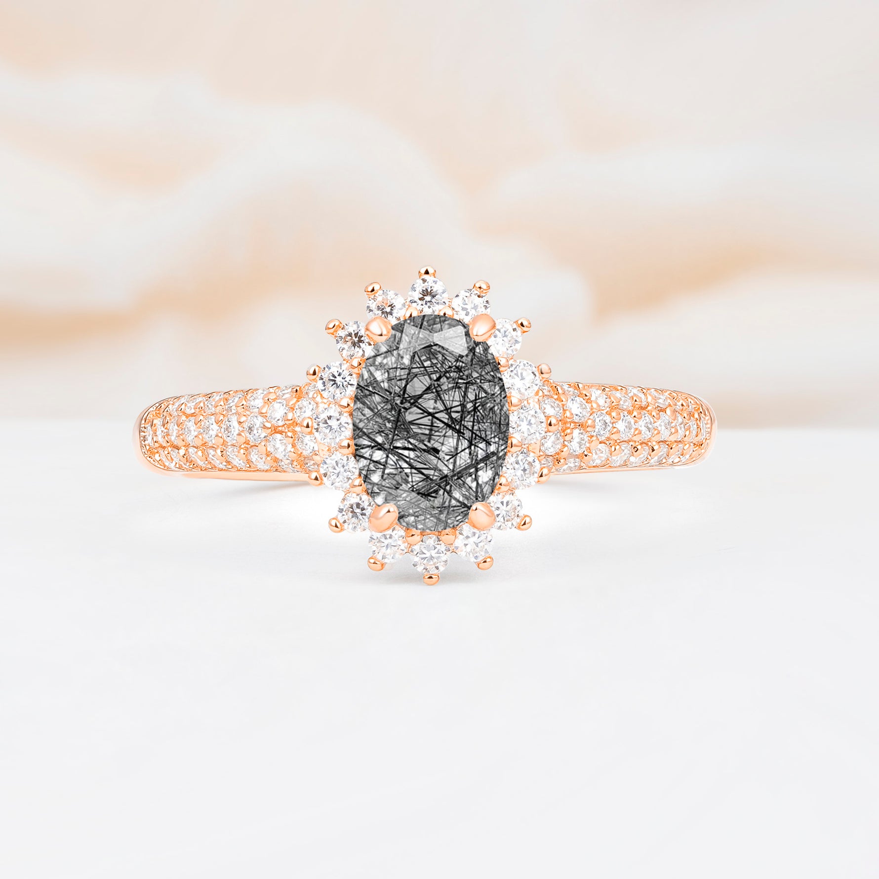 ML07032 Black Rutilated Quartz Ring - Additional view