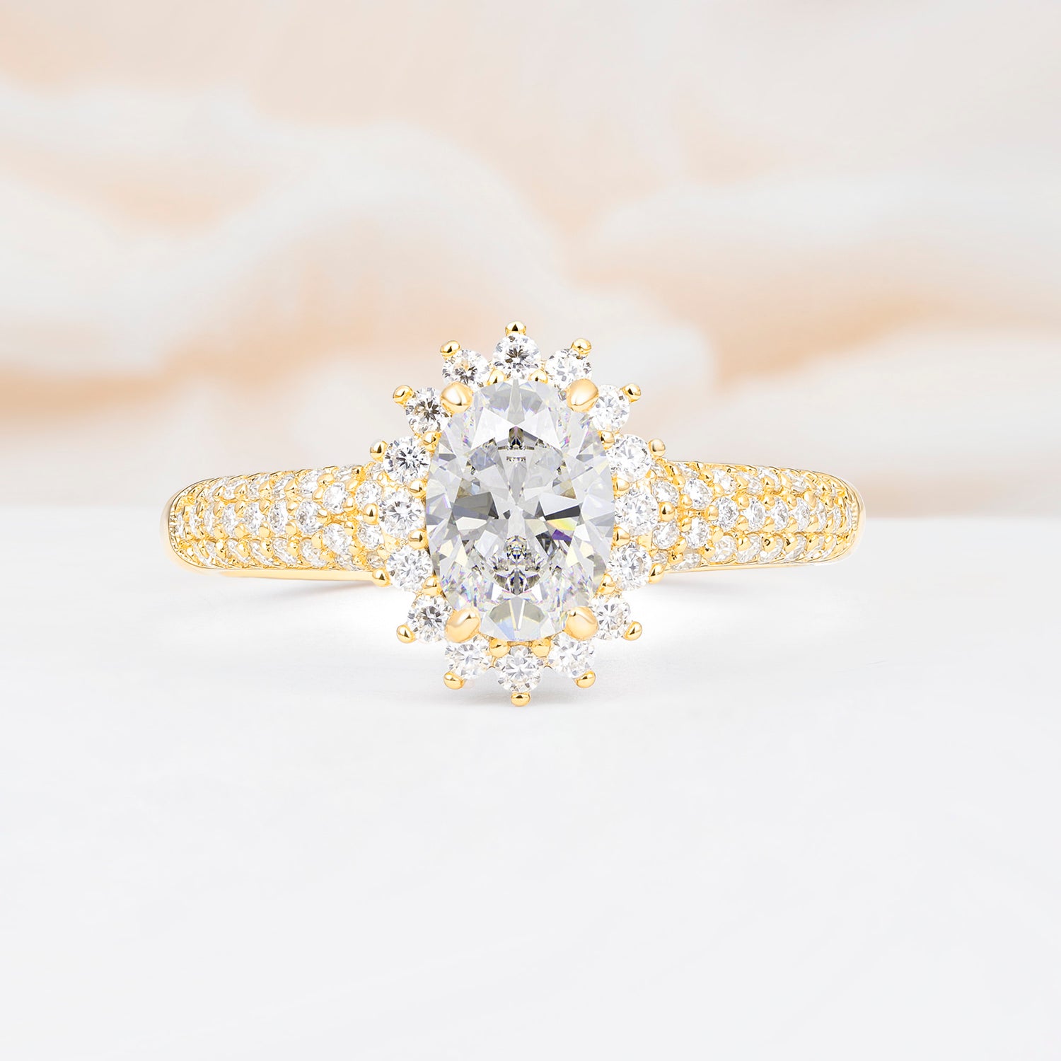 ML07032 Moissanite Ring - Yellow-Gold