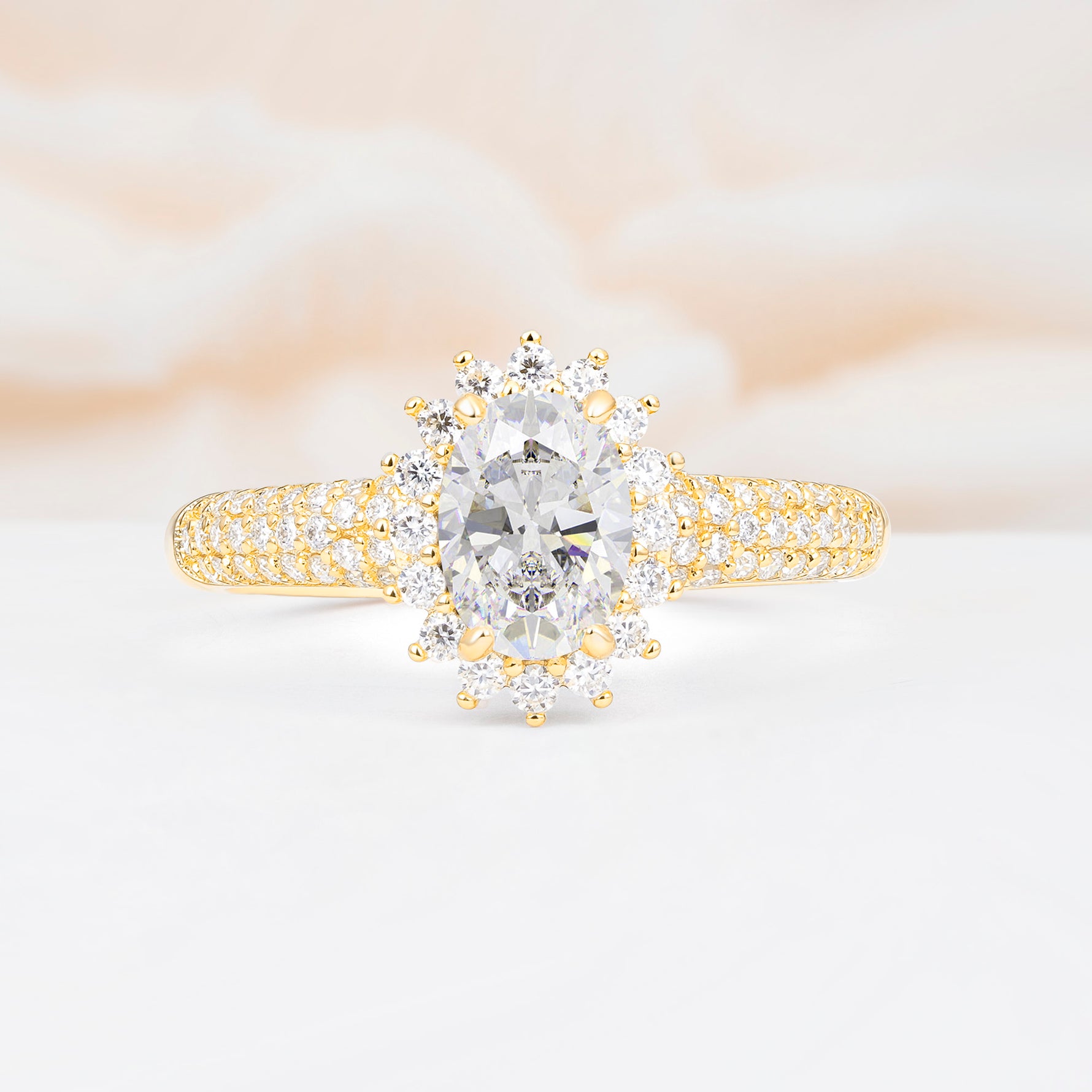 ML07032 Moissanite Ring - Yellow-Gold