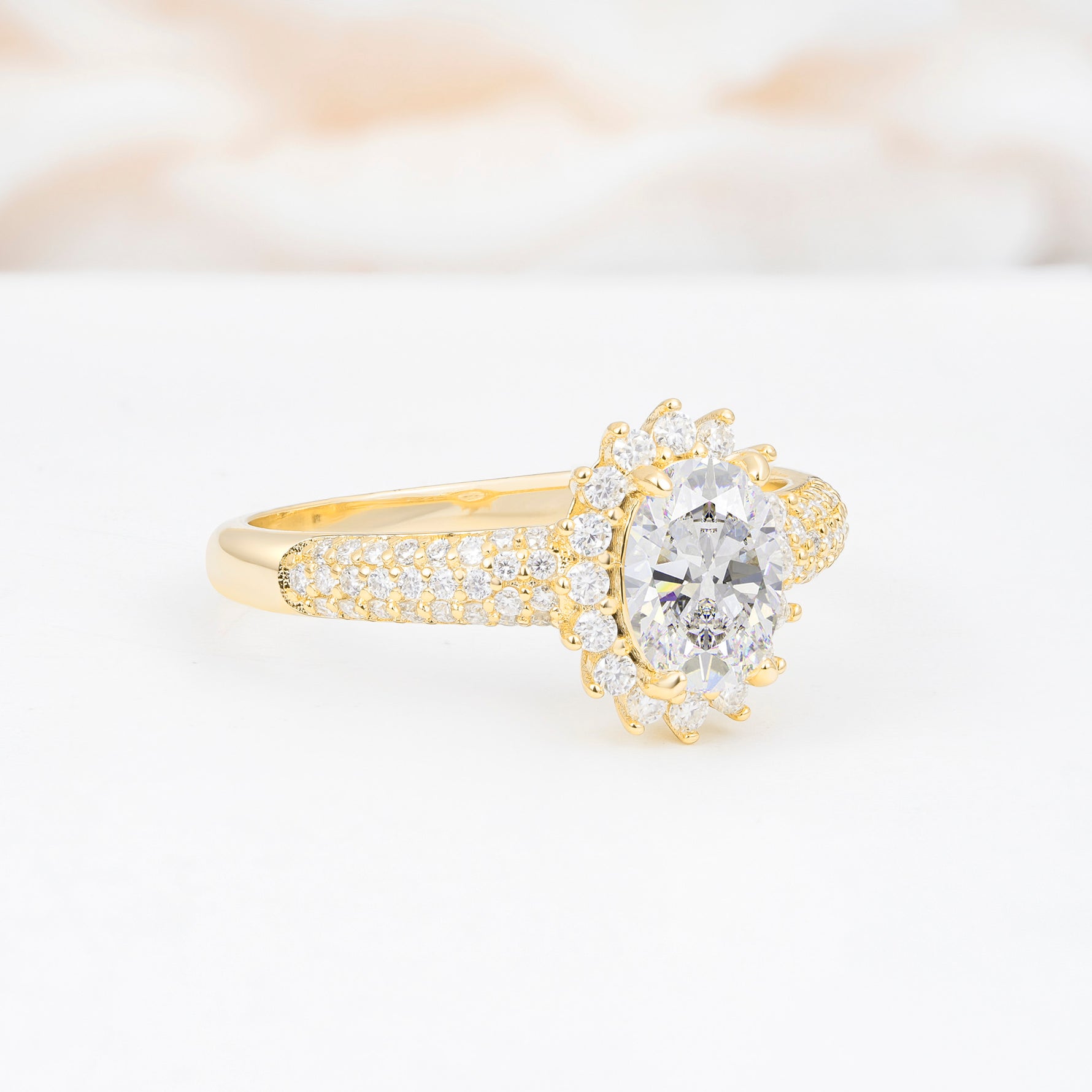 ML07032 Moissanite Ring - White-Gold