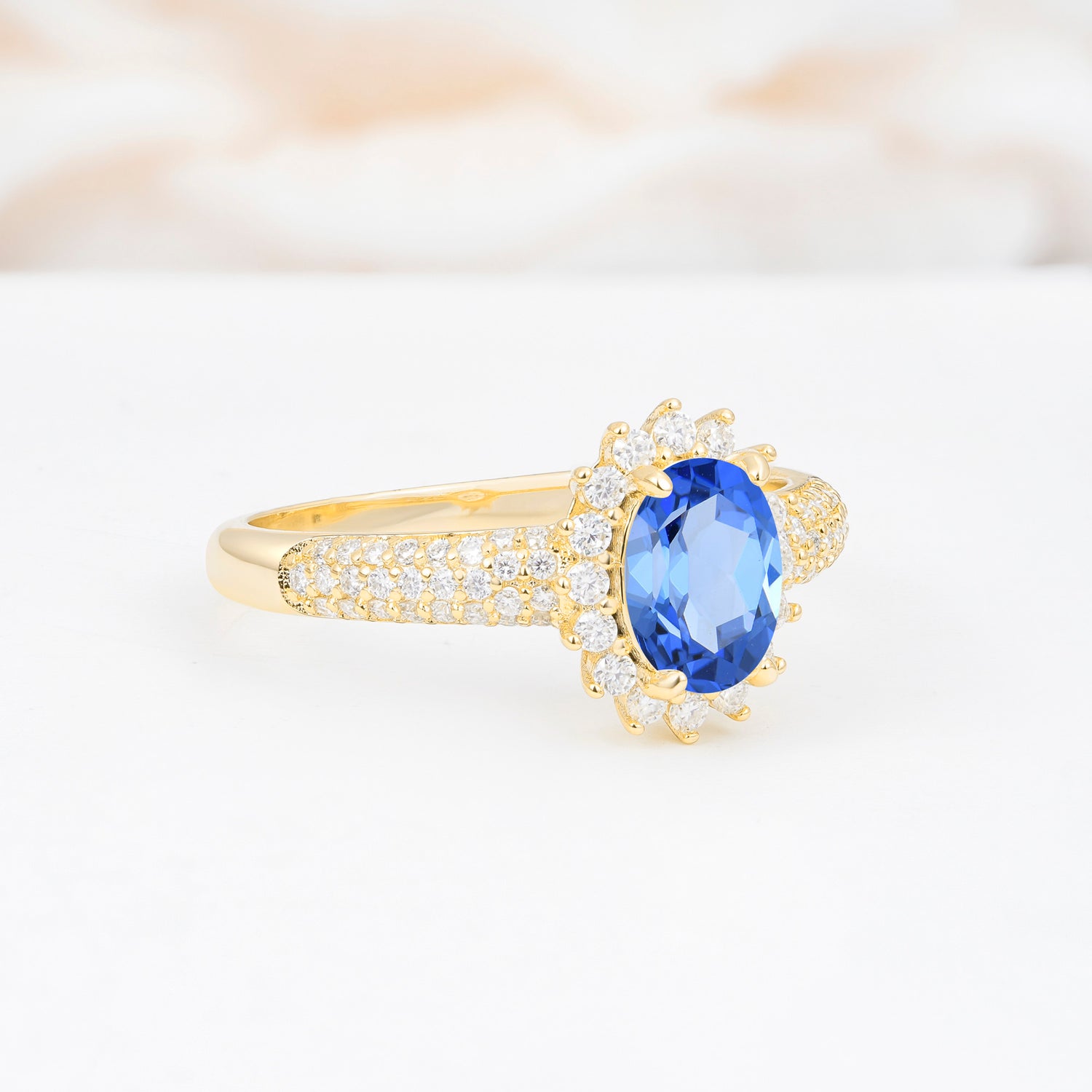 ML07032 Sapphire Ring - White-Gold
