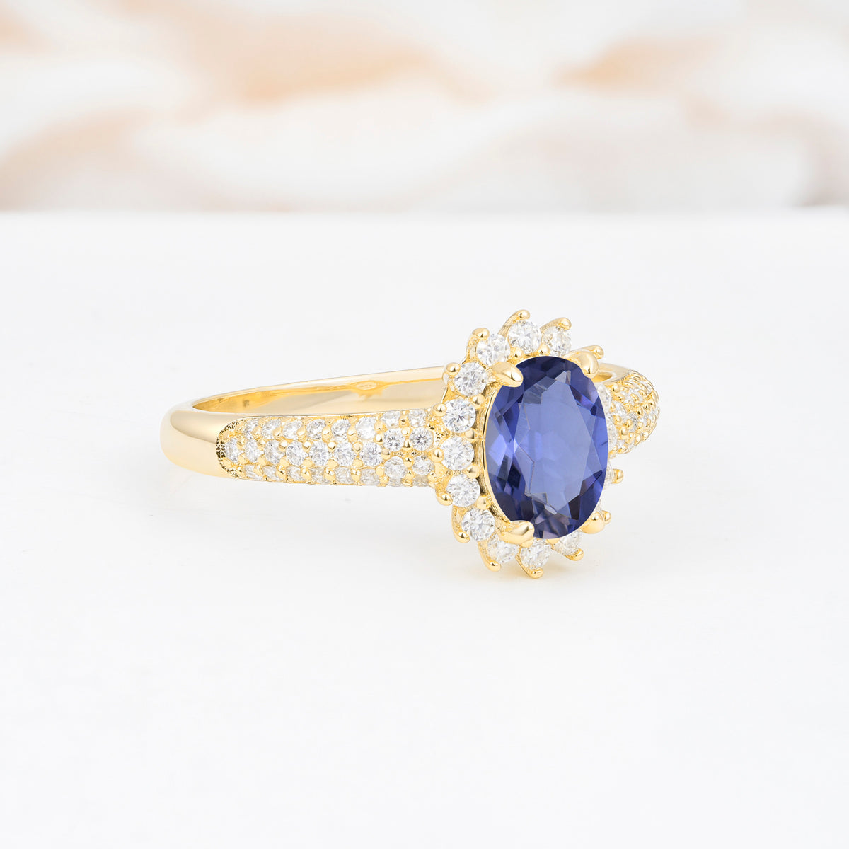 ML07032 Tanzanite Ring - White-Gold