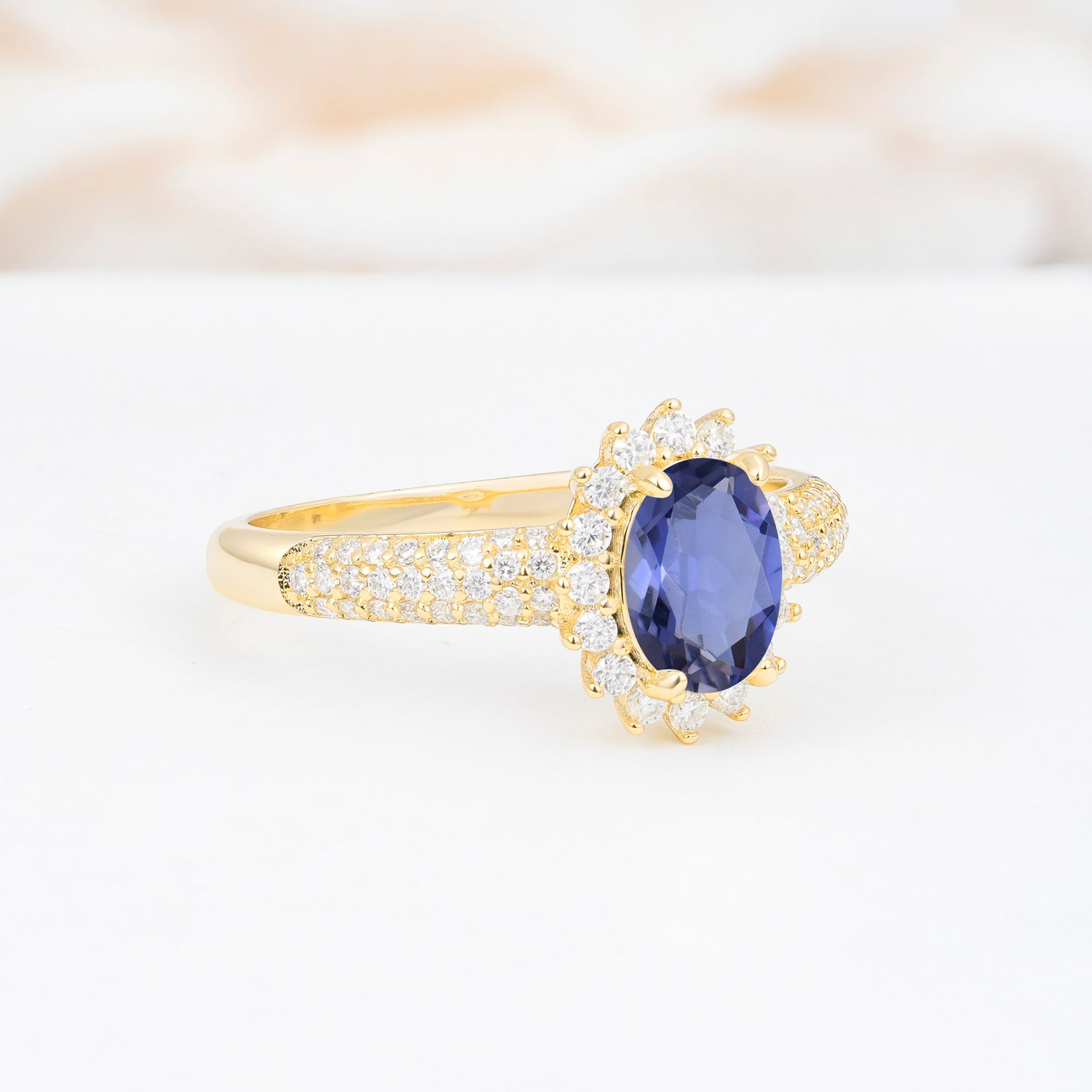 ML07032 Tanzanite Ring - White-Gold