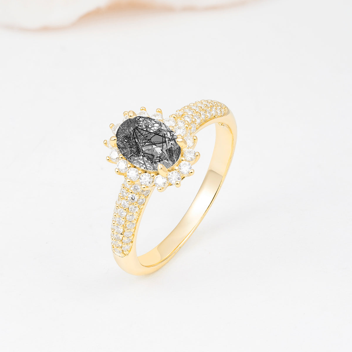 ML07032 Black Rutilated Quartz Ring - Additional view