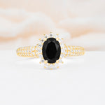 ML07032 Black Onyx Ring - Yellow-Gold