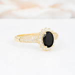 ML07032 Black Onyx Ring - White-Gold