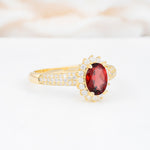 ML07032 Garnet Ring - White-Gold