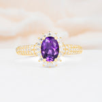 ML07032 Amethyst Ring - Yellow-Gold