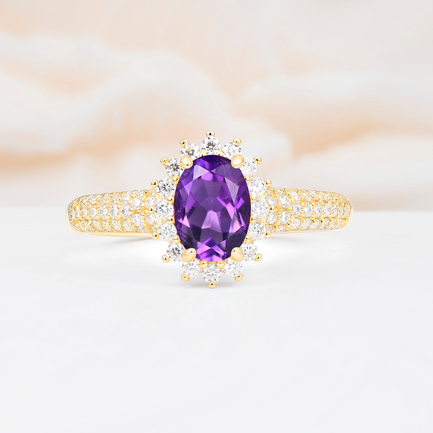 ML07032 Amethyst Ring - Yellow-Gold