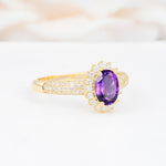 ML07032 Amethyst Ring - White-Gold