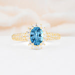 ML07032 Aquamarine Ring - Yellow-Gold