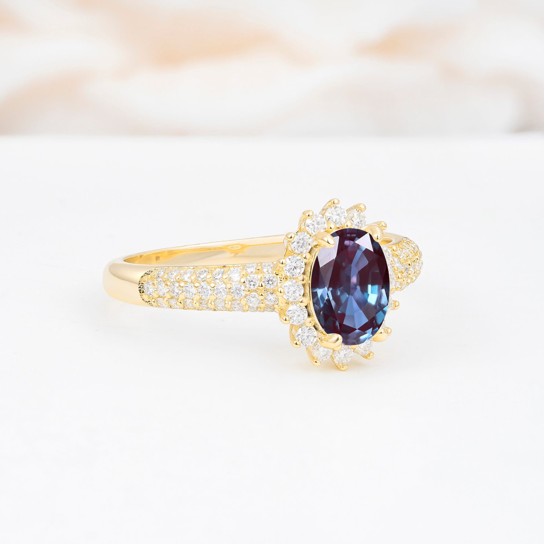 ML07032 Alexandrite Ring - White-Gold