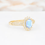ML07032 Moonstone Ring - White-Gold