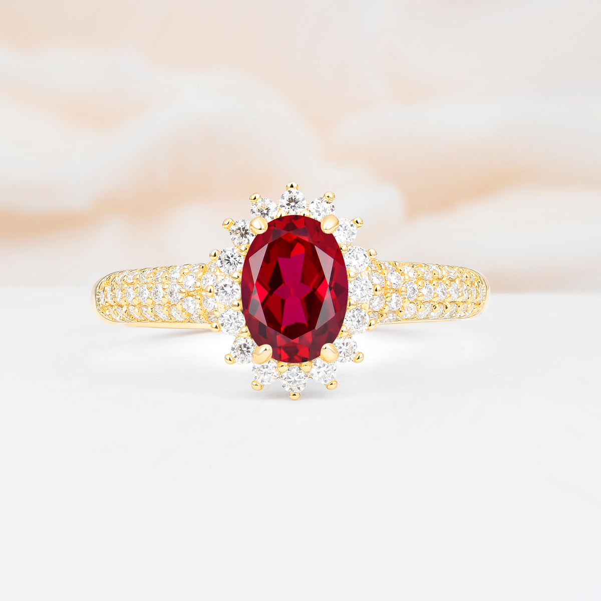 ML07032 Ruby Ring - Yellow-Gold