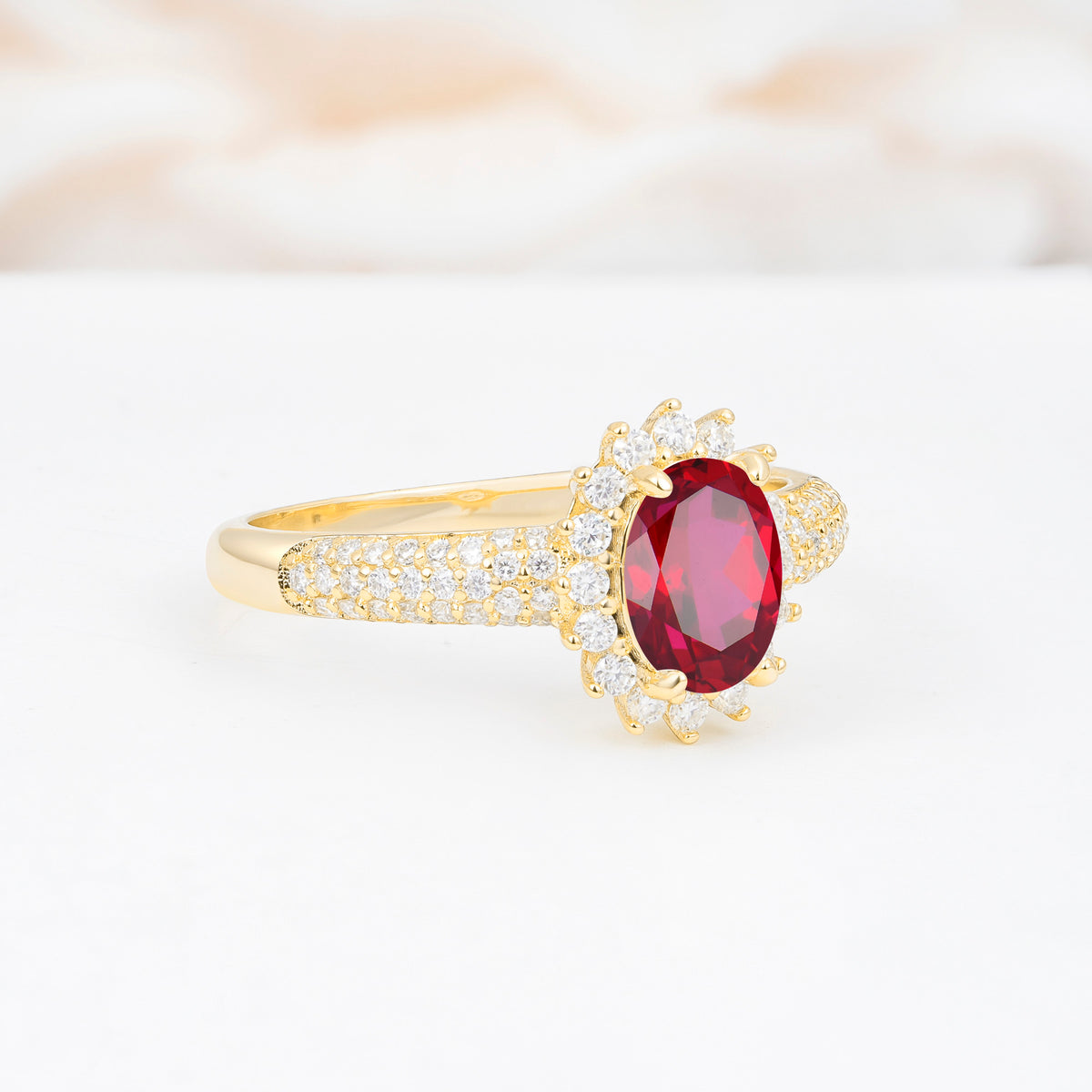 ML07032 Ruby Ring - White-Gold