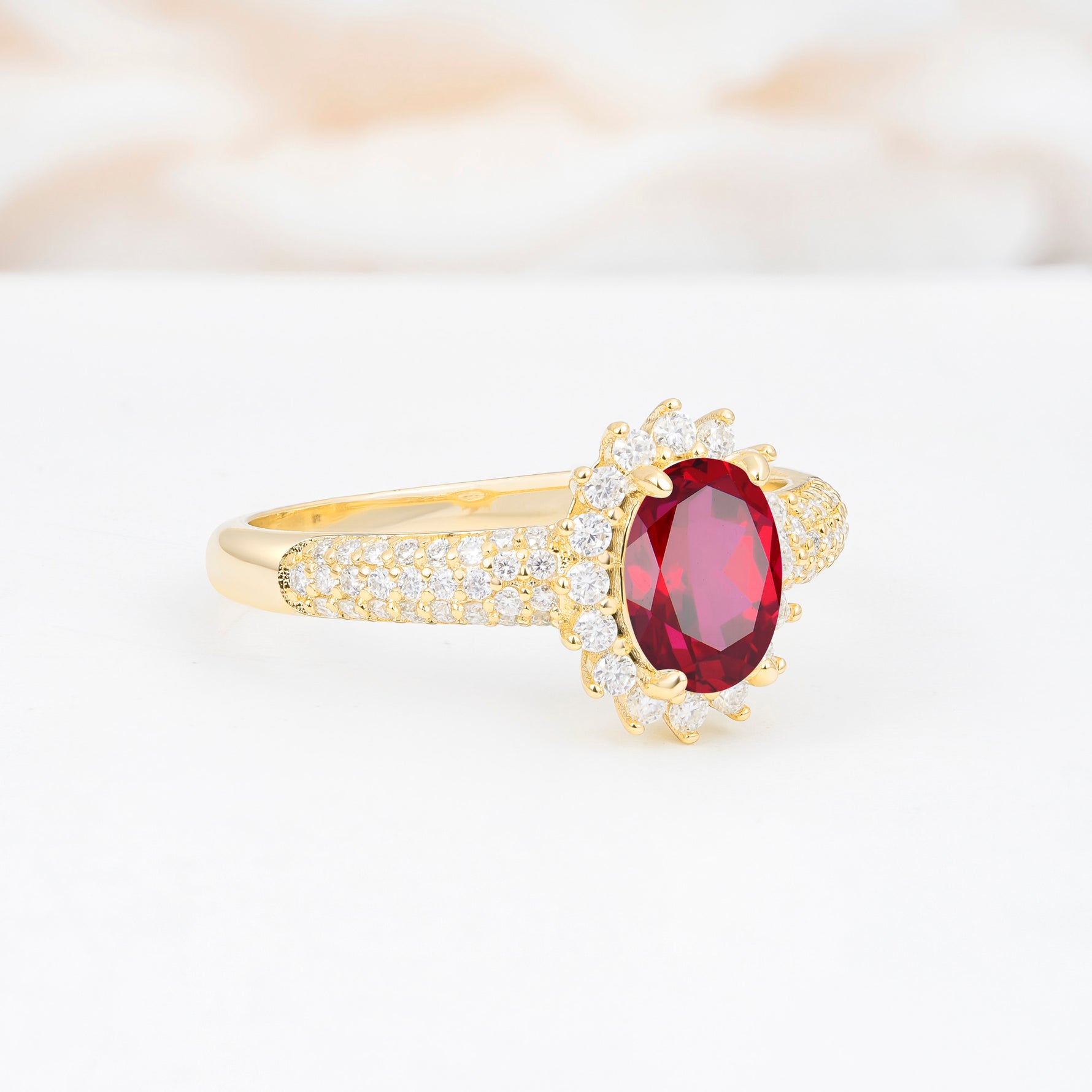 ML07032 Ruby Ring - White-Gold