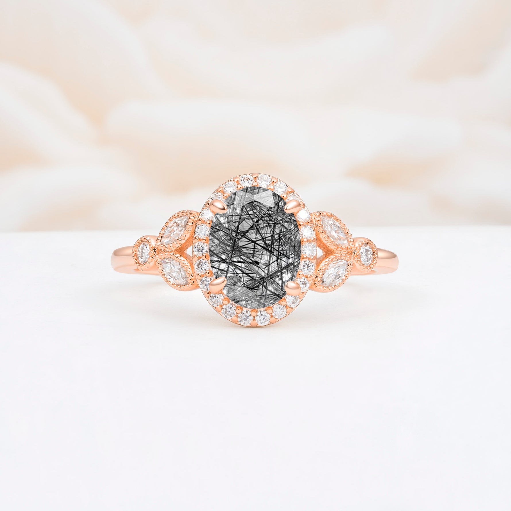 ML07033 Black Rutilated Quartz Ring - Additional view