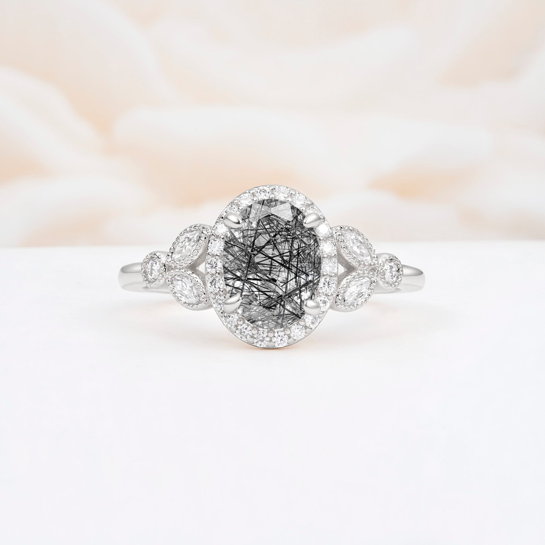 ML07033 Black Rutilated Quartz Ring - Additional view