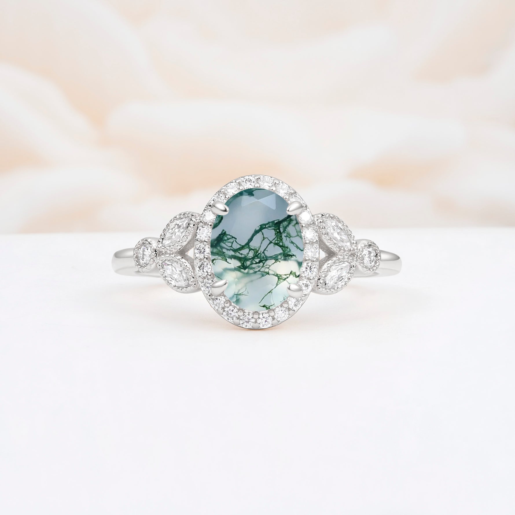 ML07033 Moss Agate Ring - Additional view