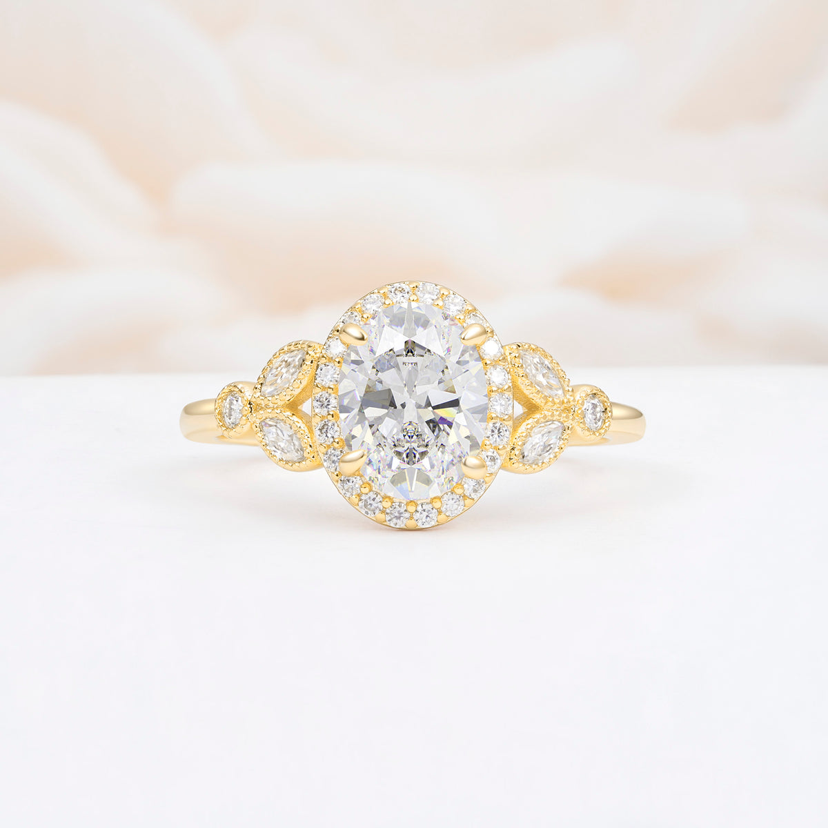 ML07033 Moissanite Ring - Yellow-Gold