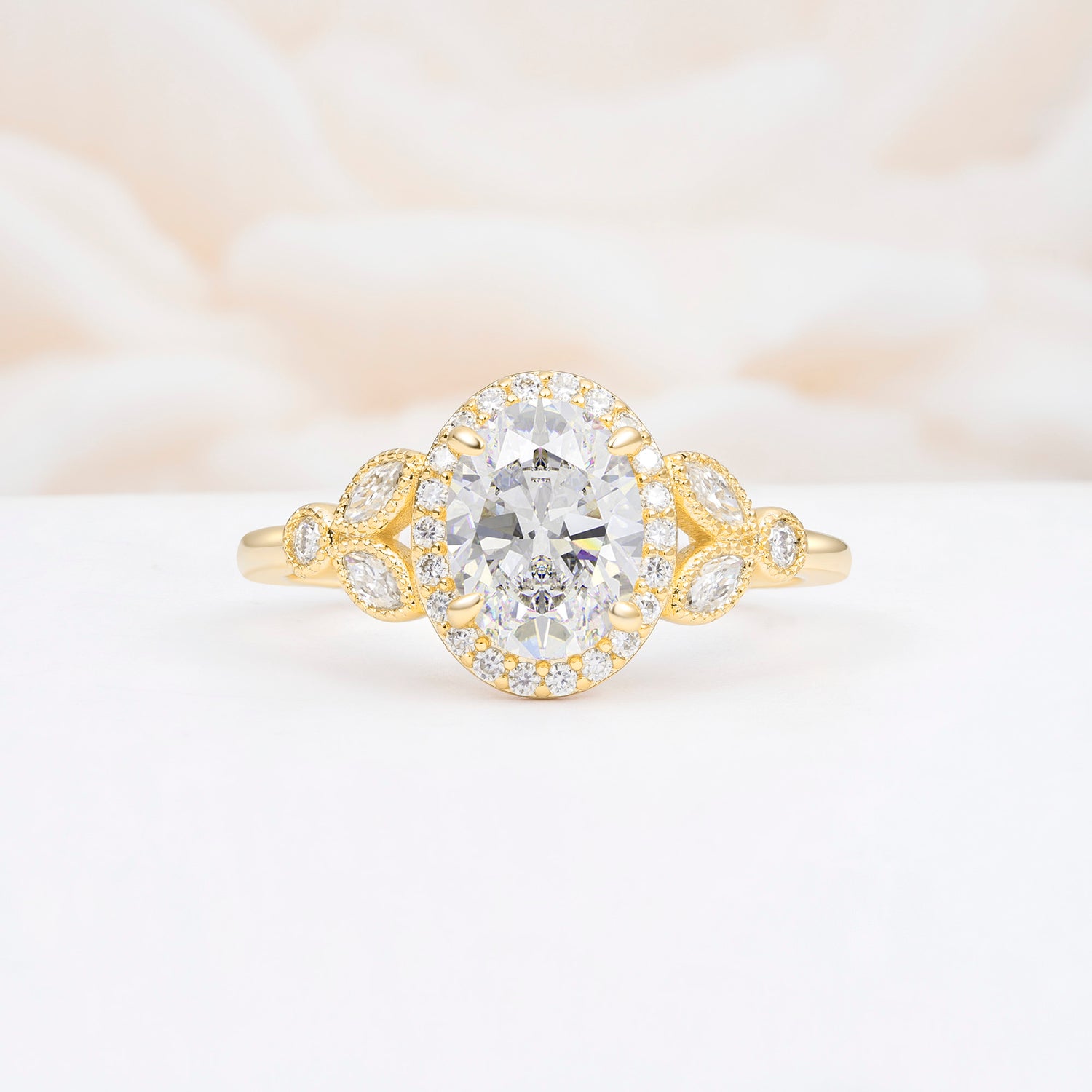 ML07033 Moissanite Ring - Yellow-Gold
