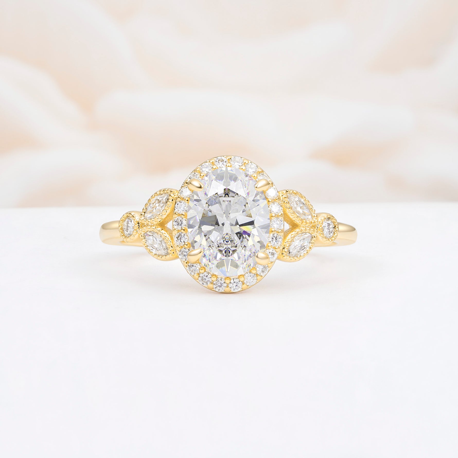 ML07033 Moissanite Ring - Yellow-Gold