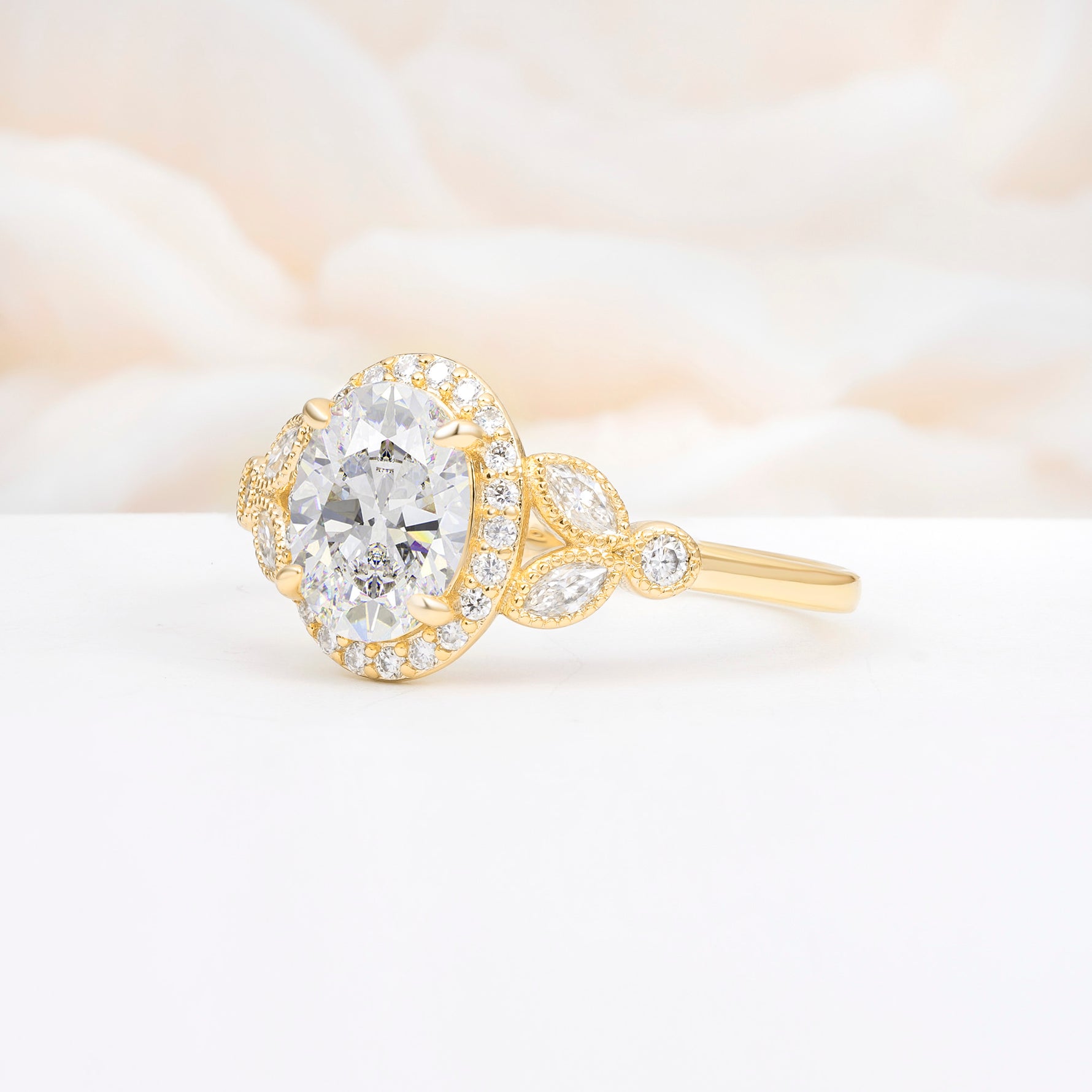 ML07033 Moissanite Ring - White-Gold