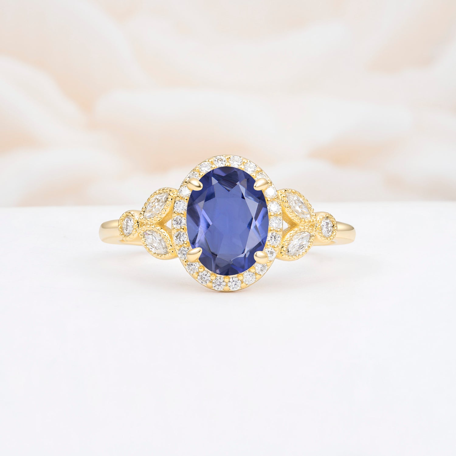 ML07033 Tanzanite Ring - Yellow-Gold