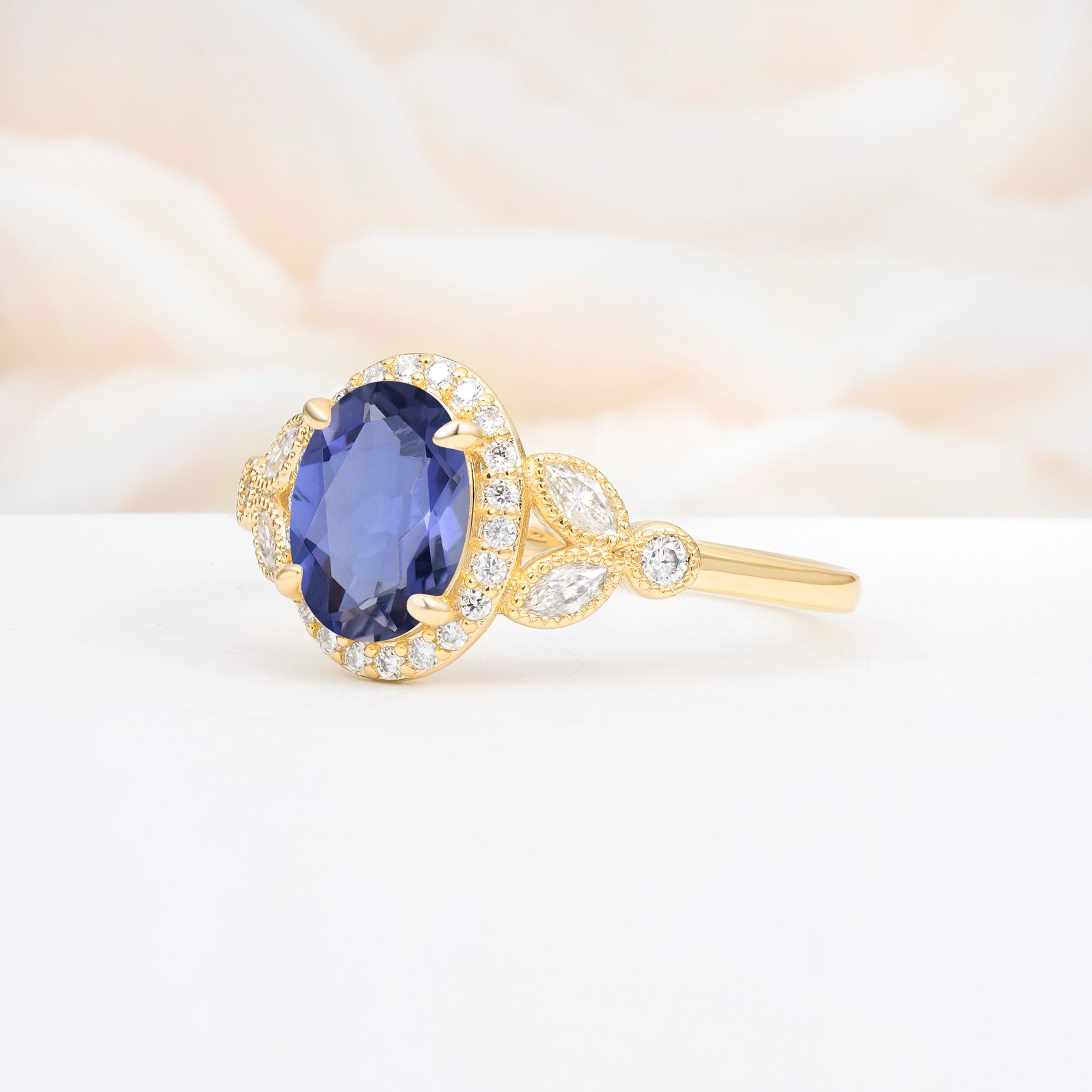 ML07033 Tanzanite Ring - White-Gold