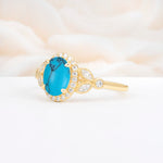ML07033 Turquoise Ring - White-Gold