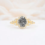 ML07033 Black Rutilated Quartz Ring - Yellow-Gold