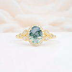 ML07033 Moss Agate Ring - Yellow-Gold
