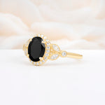 ML07033 Black Onyx Ring - White-Gold