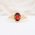 ML07033 Garnet Ring - Yellow-Gold