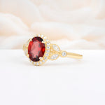 ML07033 Garnet Ring - White-Gold